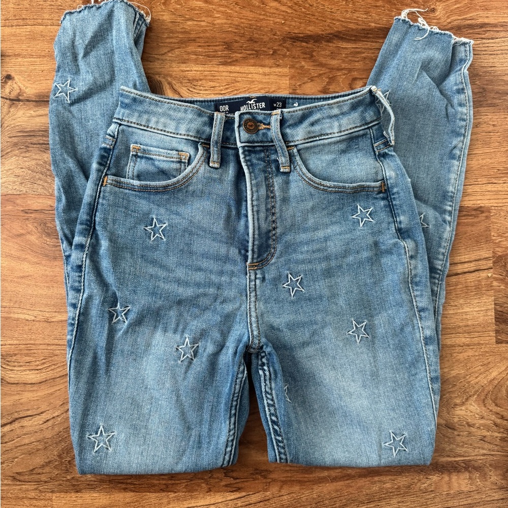 Hollister High Rise Jeans with Star Embroidery